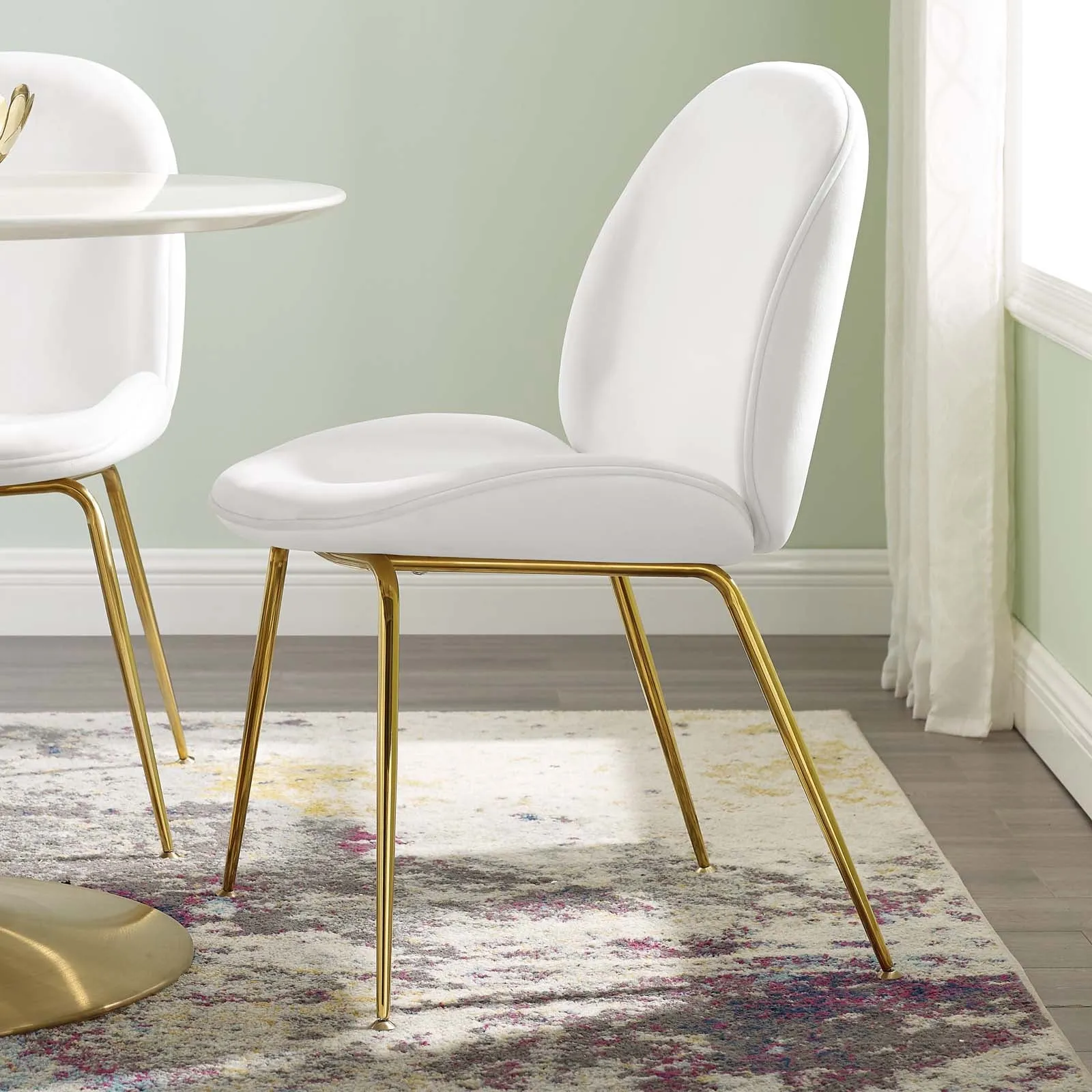 Modway Scoop Gold Stainless Steel Leg Performance Velvet Dining Chair - EEI-3548