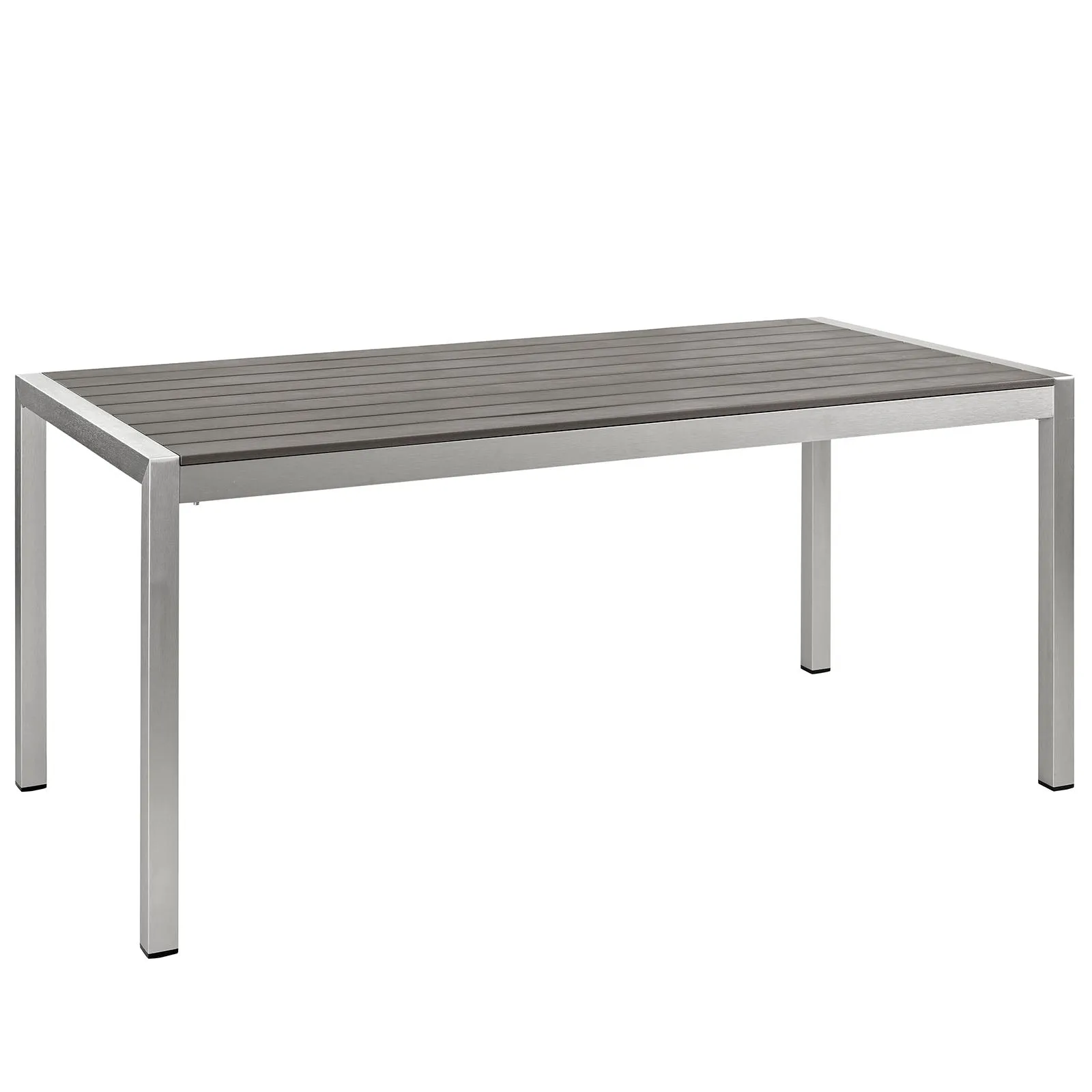 Modway Shore Outdoor Patio Aluminum Dining Table - Silver Gray - EEI-2251