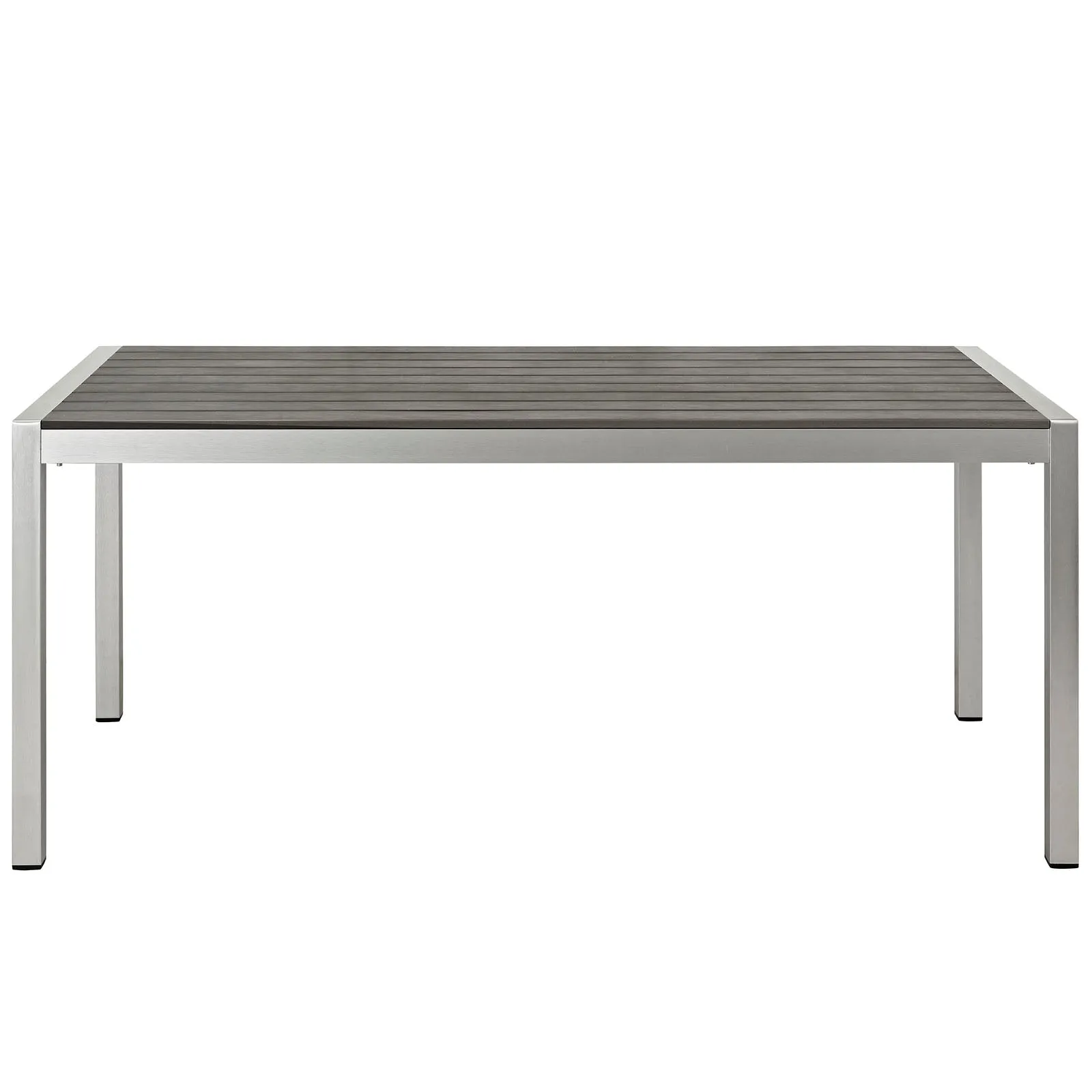Modway Shore Outdoor Patio Aluminum Dining Table - Silver Gray - EEI-2251