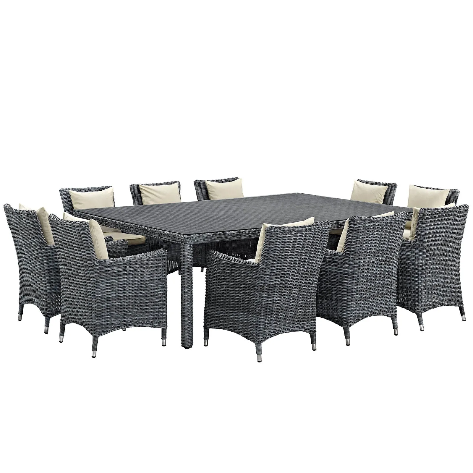 Modway Summon 11 Piece Outdoor Patio Sunbrella Dining Set - EEI-2333 - EEI-2333