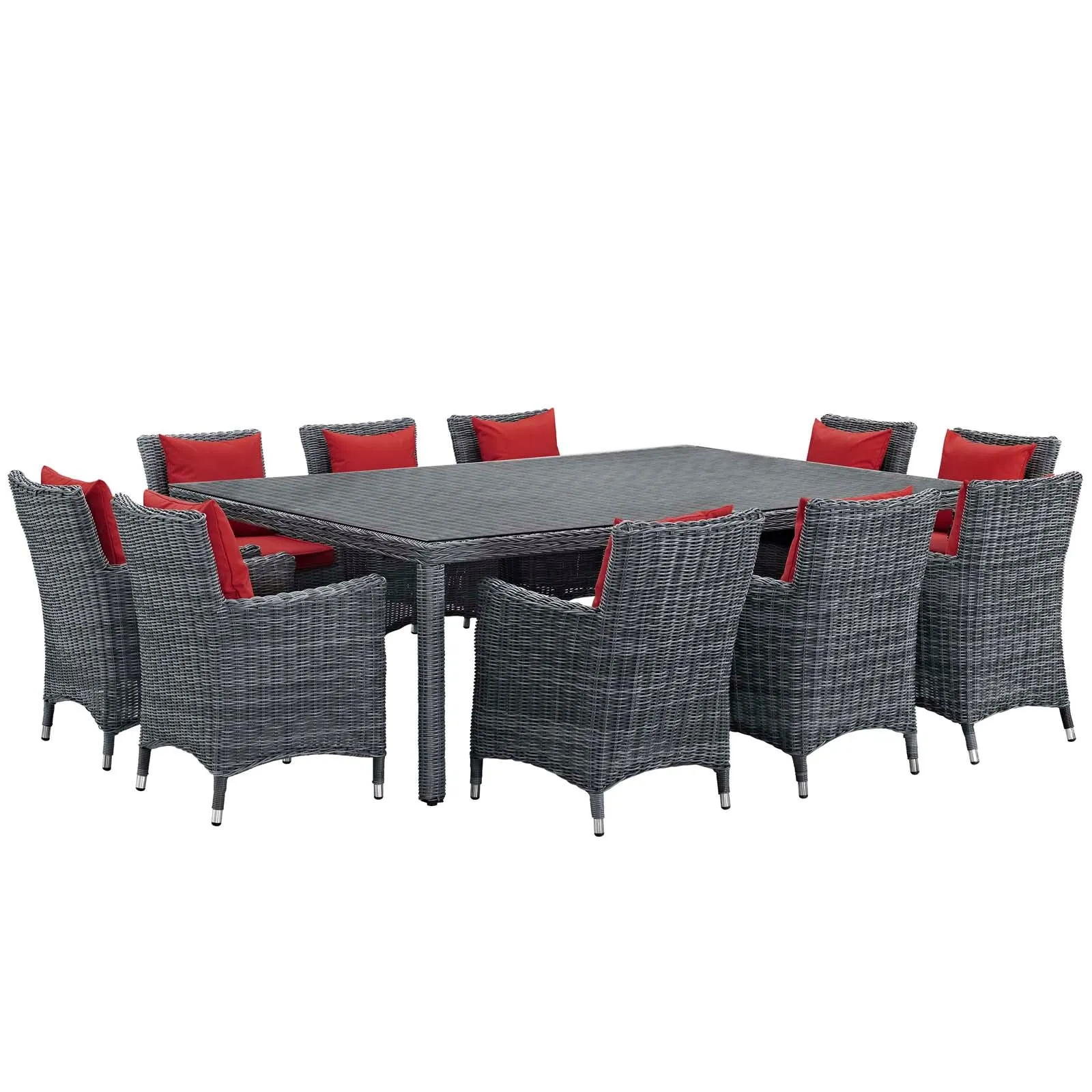 Modway Summon 11 Piece Outdoor Patio Sunbrella Dining Set - EEI-2333 - EEI-2333