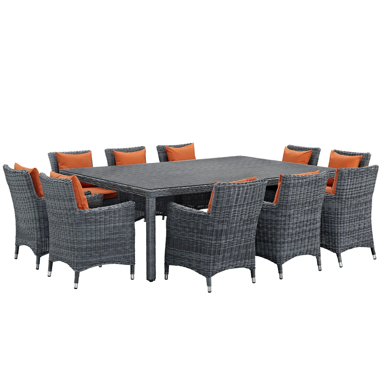 Modway Summon 11 Piece Outdoor Patio Sunbrella Dining Set - EEI-2333 - EEI-2333
