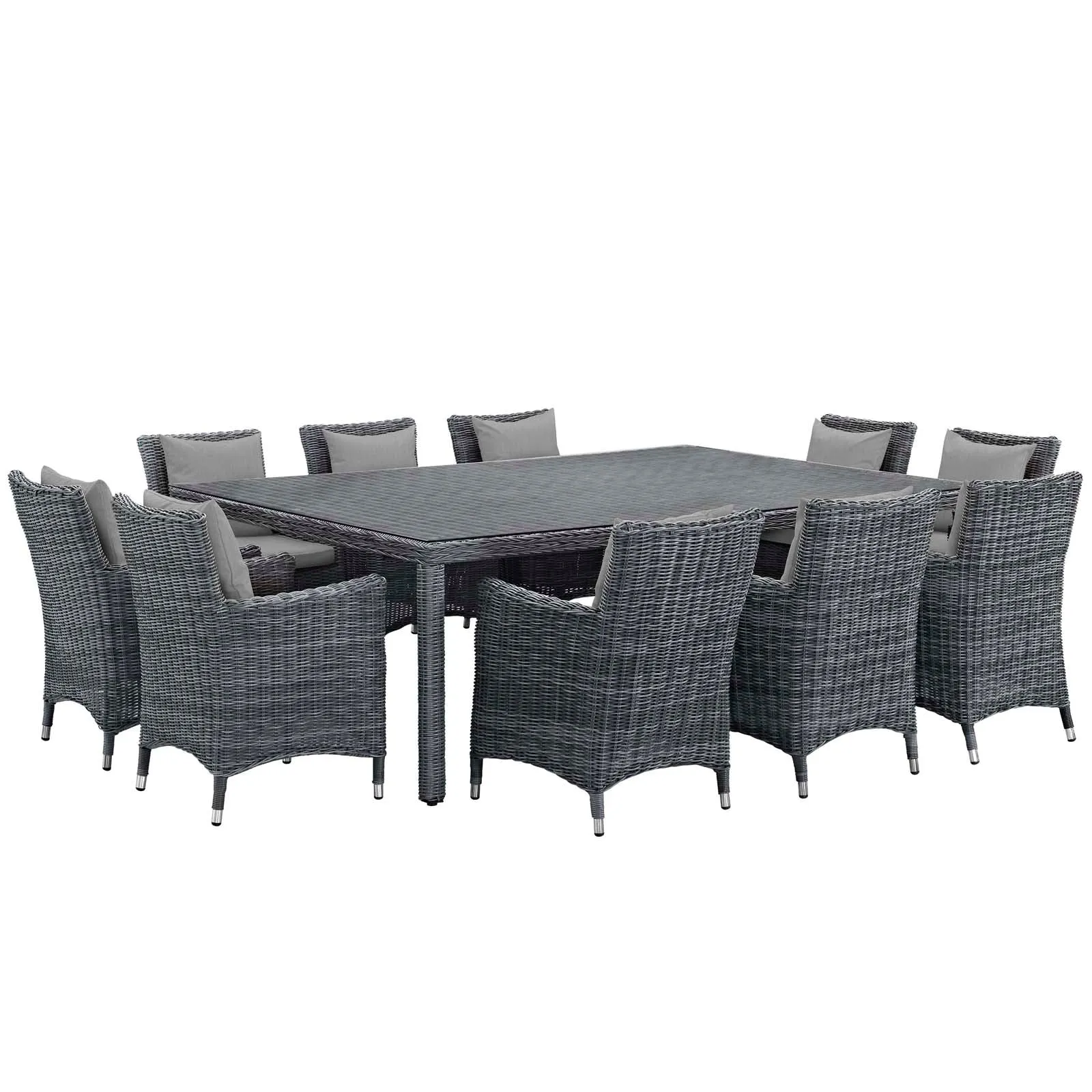 Modway Summon 11 Piece Outdoor Patio Sunbrella Dining Set - EEI-2333 - EEI-2333