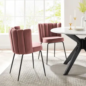 Modway Virtue Performance Velvet Dining Chair Set of 2 - EEI-4675