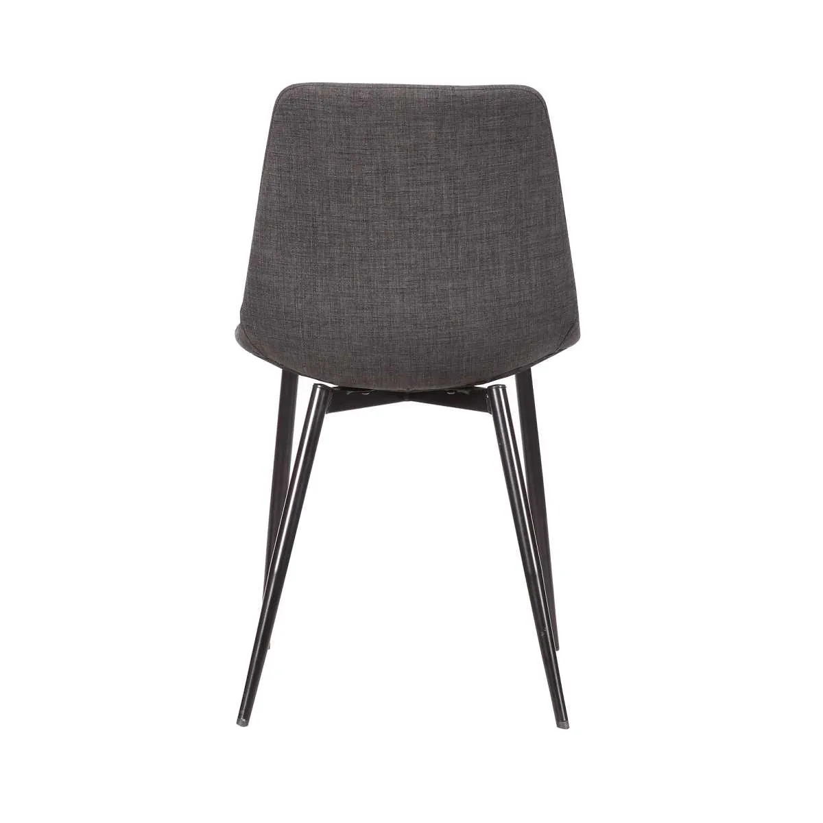 Monte Contemporary Dining Chair in Black Faux Leather with Black Powder Coated Metal Legs By Armen Living