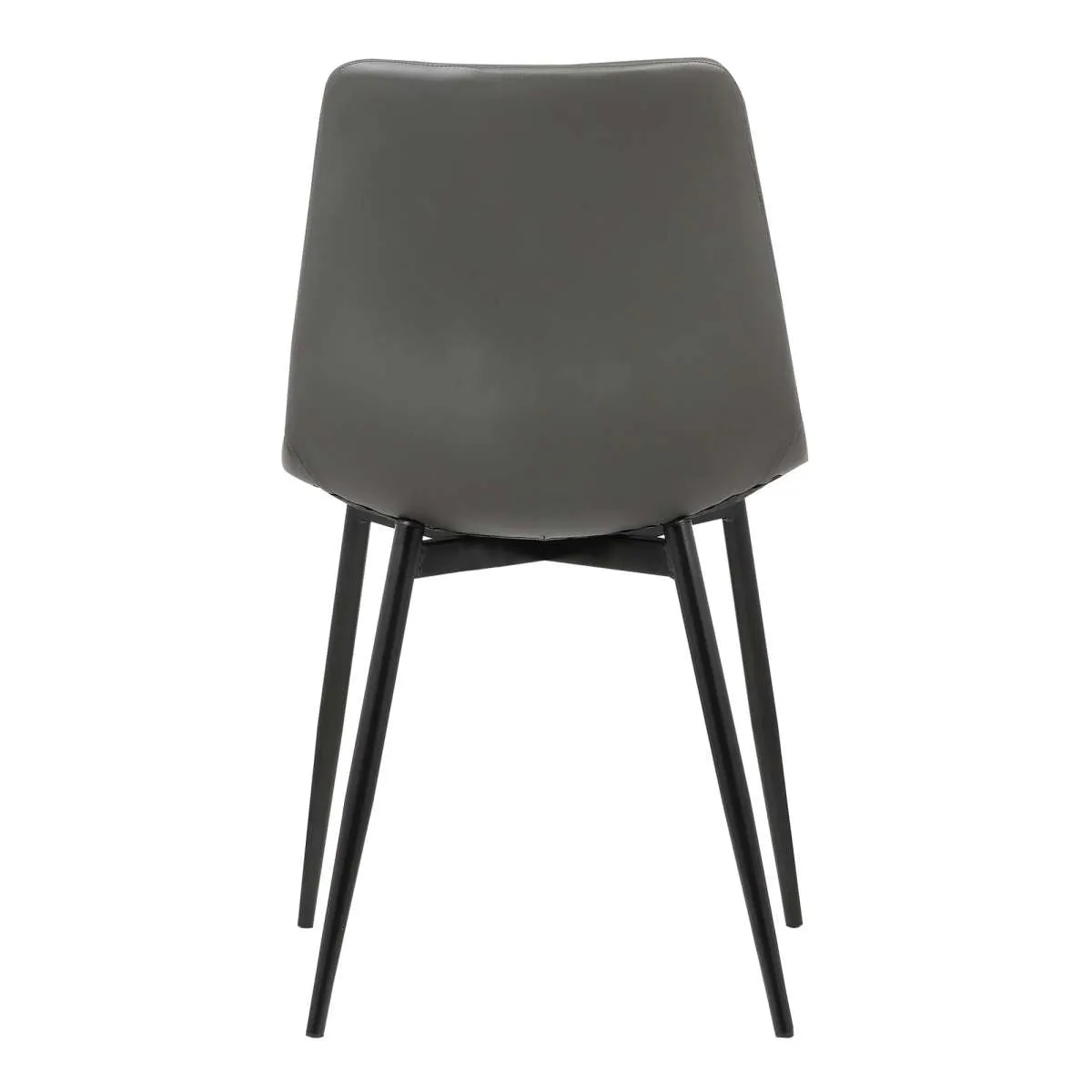 Monte Contemporary Dining Chair in Black Faux Leather with Black Powder Coated Metal Legs By Armen Living