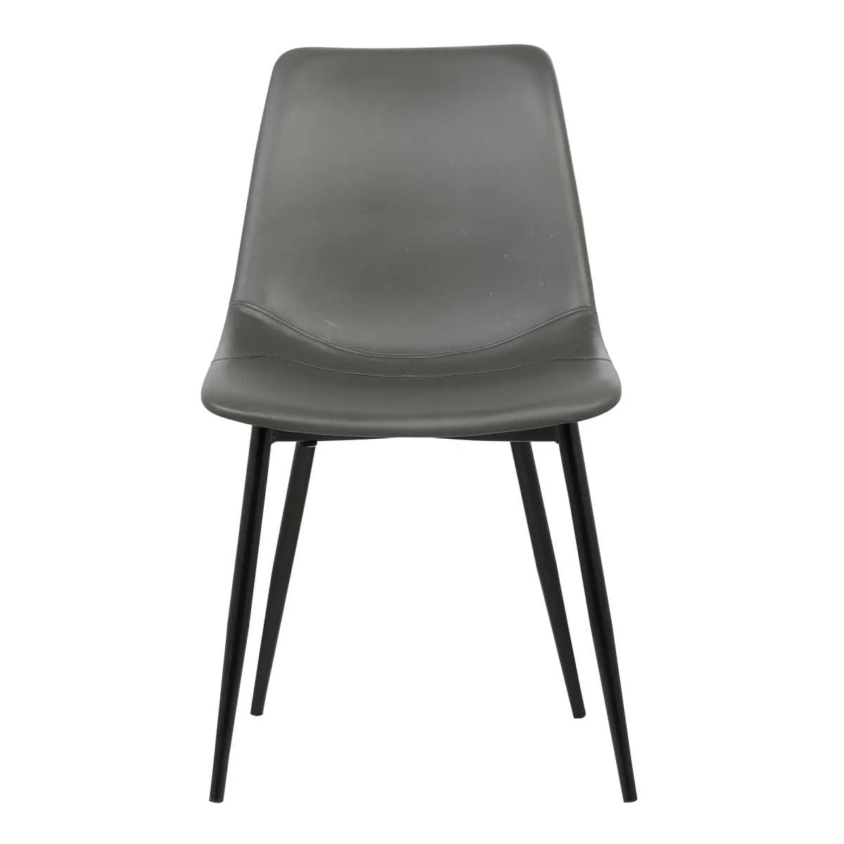 Monte Contemporary Dining Chair in Black Faux Leather with Black Powder Coated Metal Legs By Armen Living