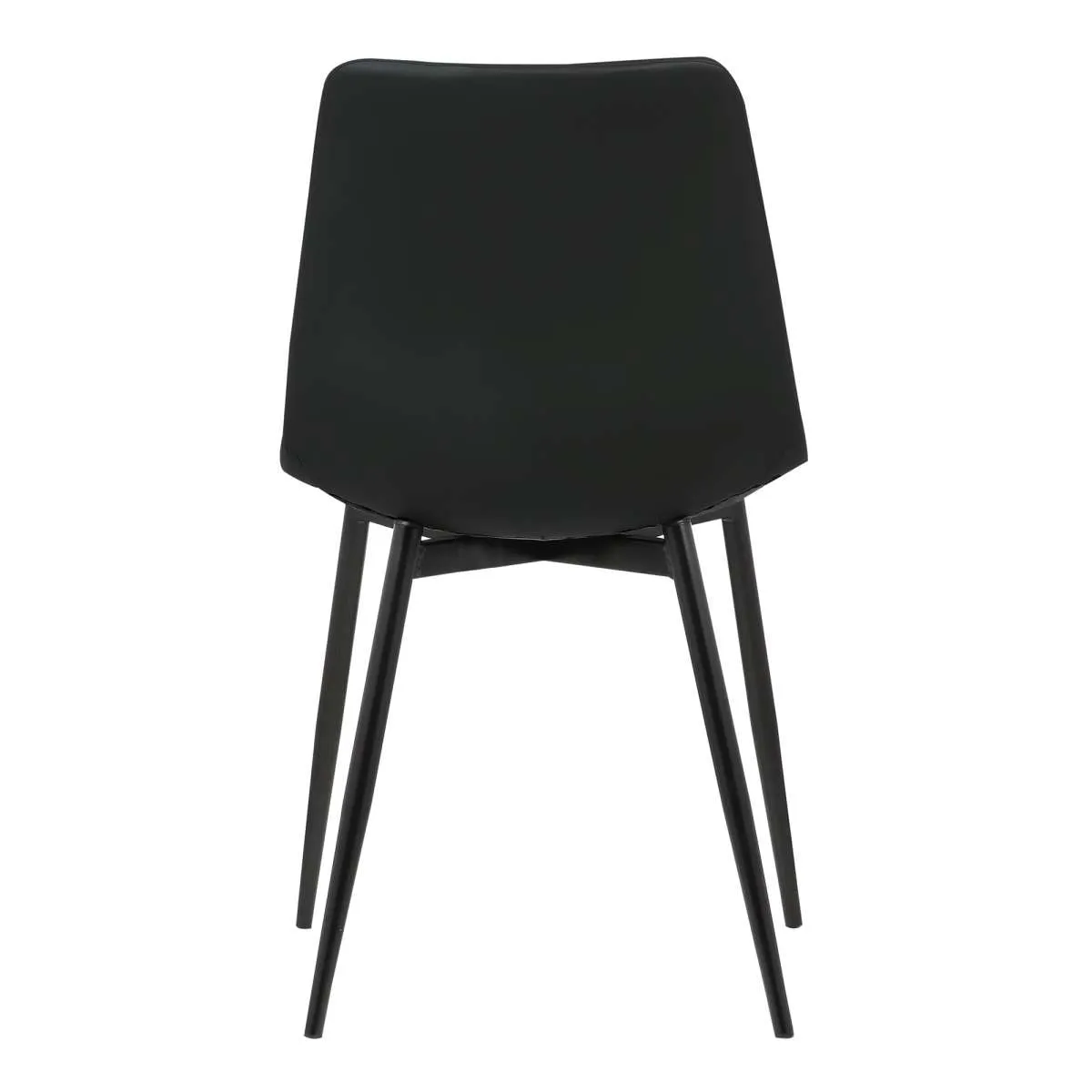 Monte Contemporary Dining Chair in Black Faux Leather with Black Powder Coated Metal Legs By Armen Living