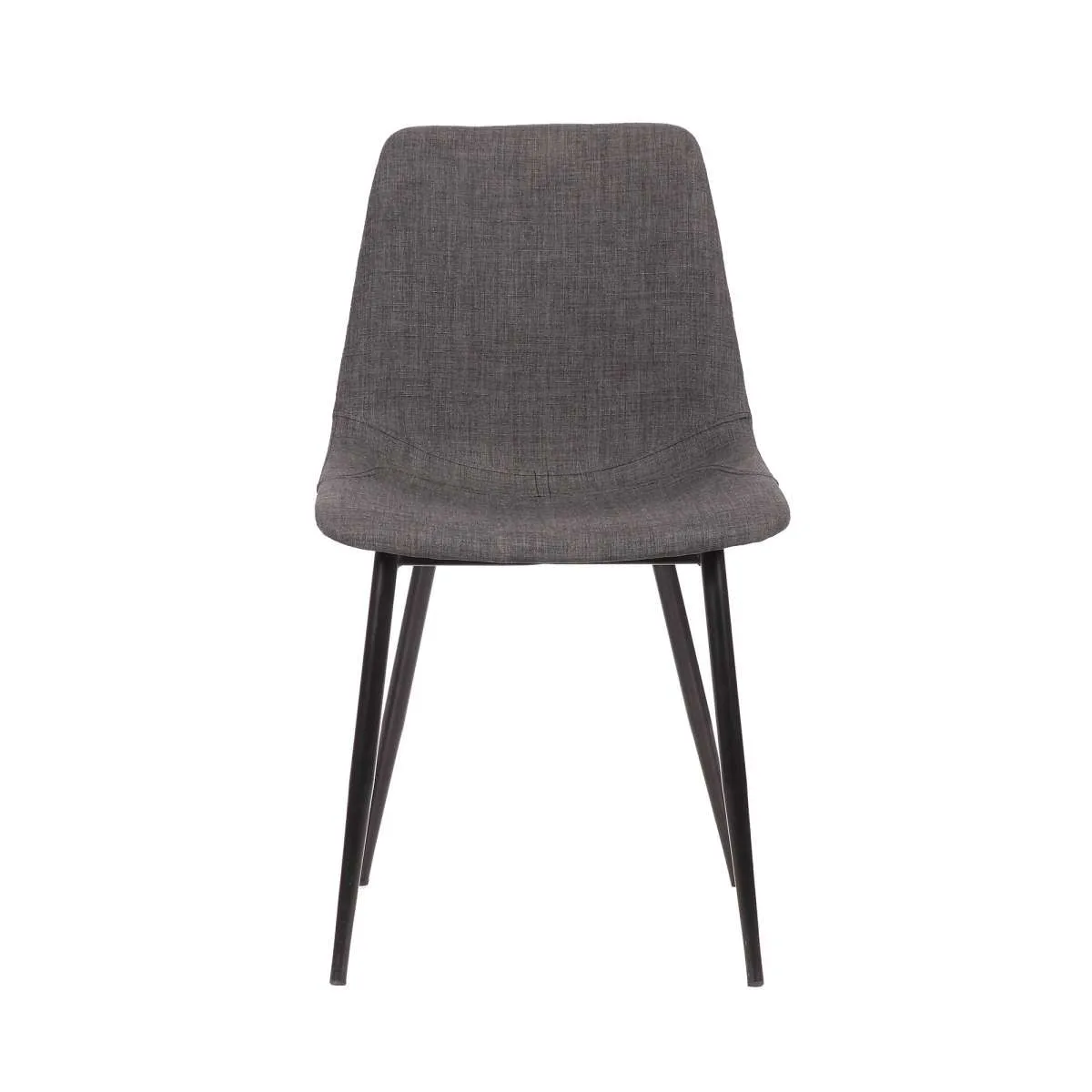 Monte Contemporary Dining Chair in Black Faux Leather with Black Powder Coated Metal Legs By Armen Living