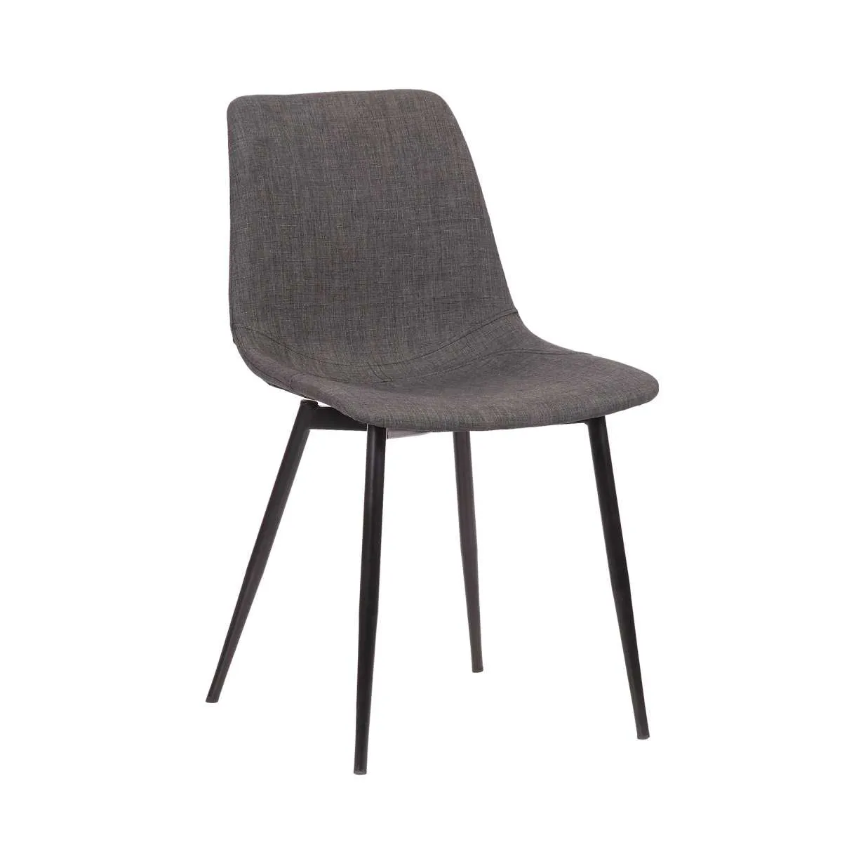 Monte Contemporary Dining Chair in Black Faux Leather with Black Powder Coated Metal Legs By Armen Living