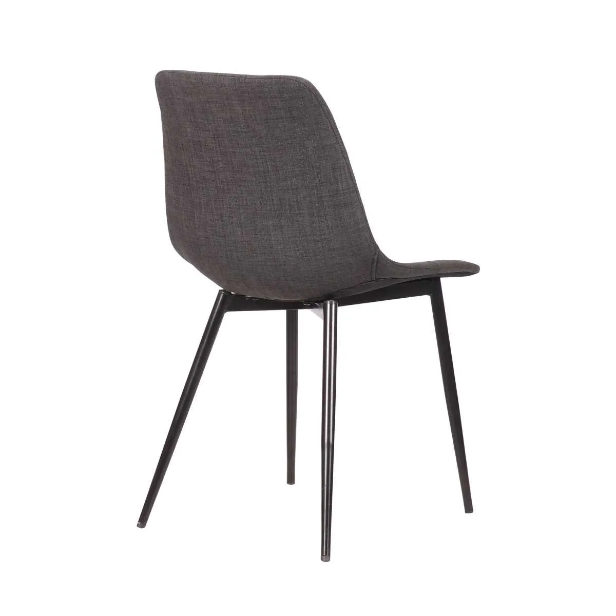 Monte Contemporary Dining Chair in Black Faux Leather with Black Powder Coated Metal Legs By Armen Living