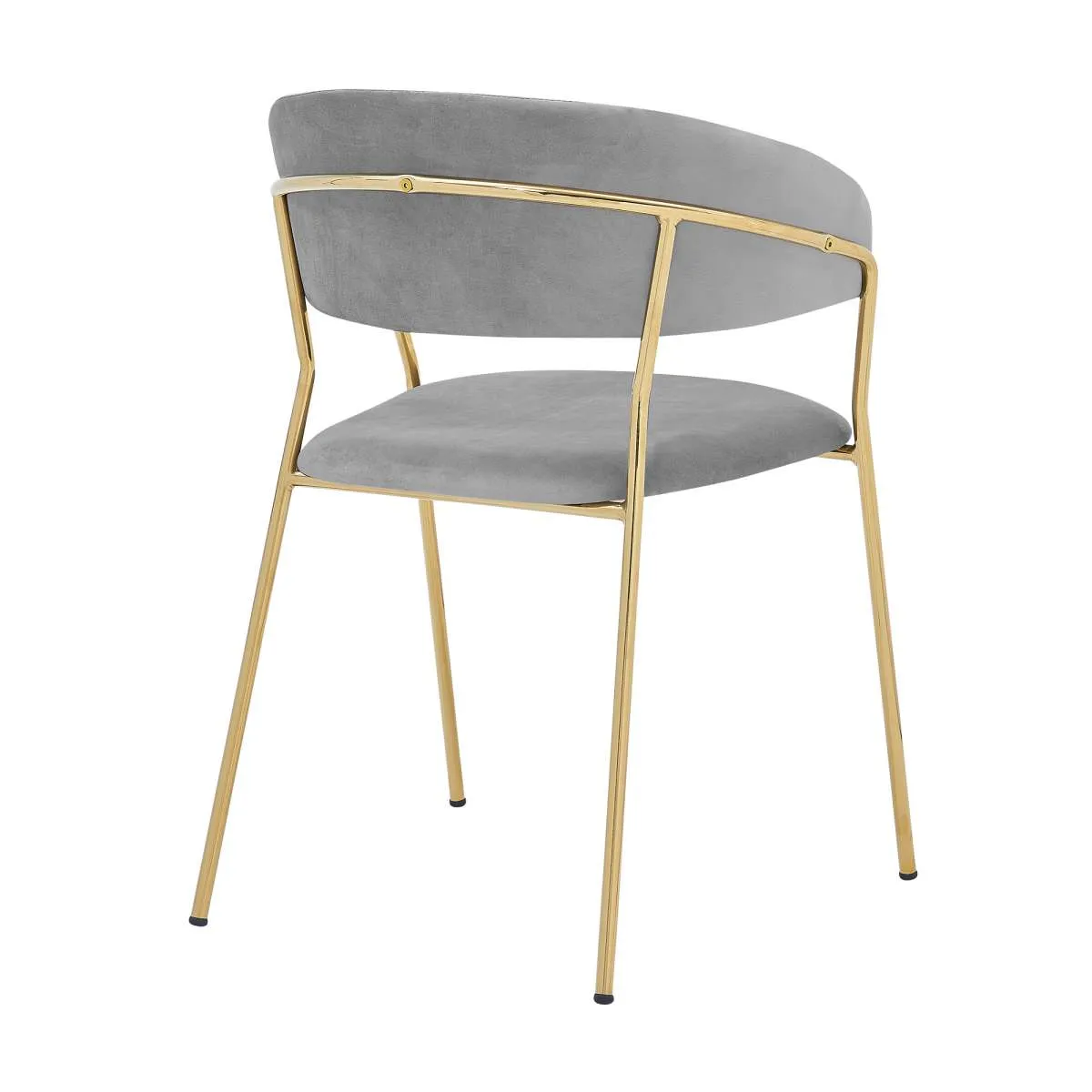 Nara Modern Gray Faux Leather and Metal Dining Room Chairs - Set of 2 By Armen Living