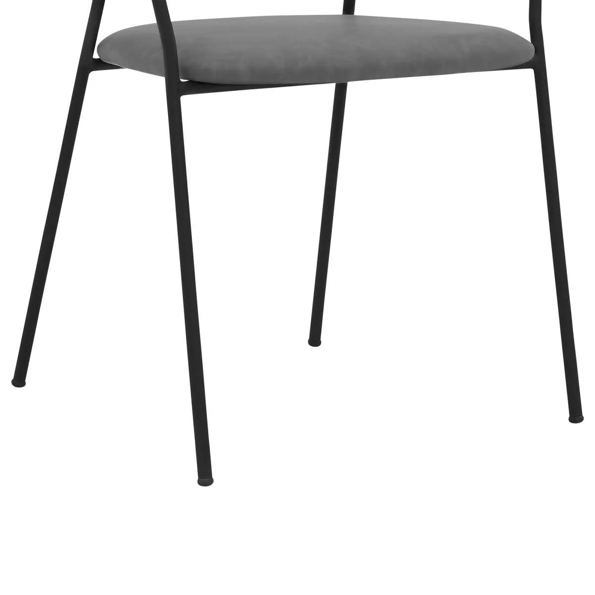 Nara Modern Gray Faux Leather and Metal Dining Room Chairs - Set of 2 By Armen Living
