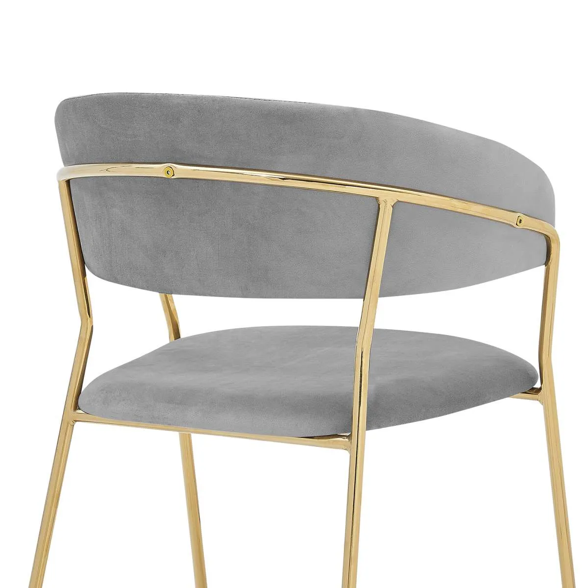 Nara Modern Gray Faux Leather and Metal Dining Room Chairs - Set of 2 By Armen Living
