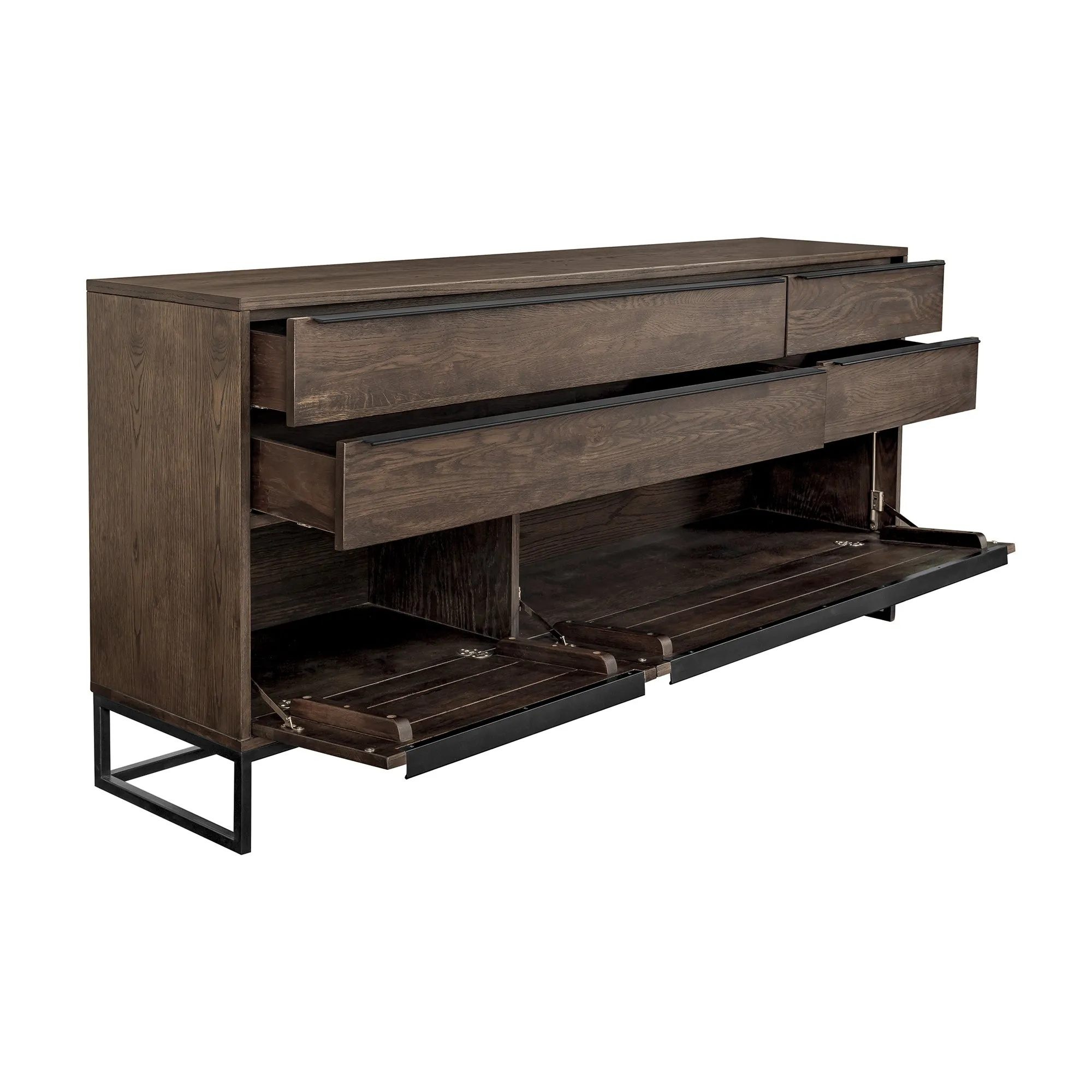 Nevada Rustic 2 piece set with Dining Table and Sideboard in Dark Brown By Armen Living