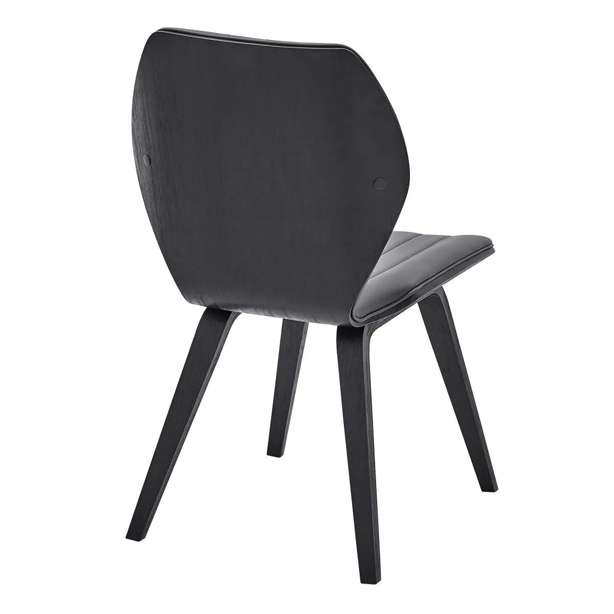 Ontario Gray Faux Leather and Black Wood Dining Chairs - Set of 2 By Armen Living