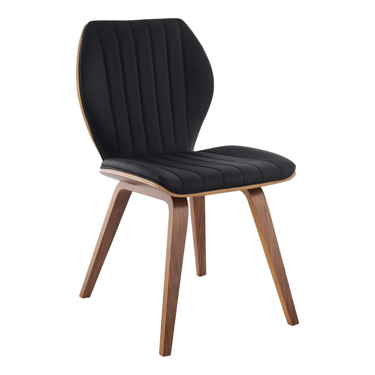 Ontario Gray Faux Leather and Black Wood Dining Chairs - Set of 2 By Armen Living