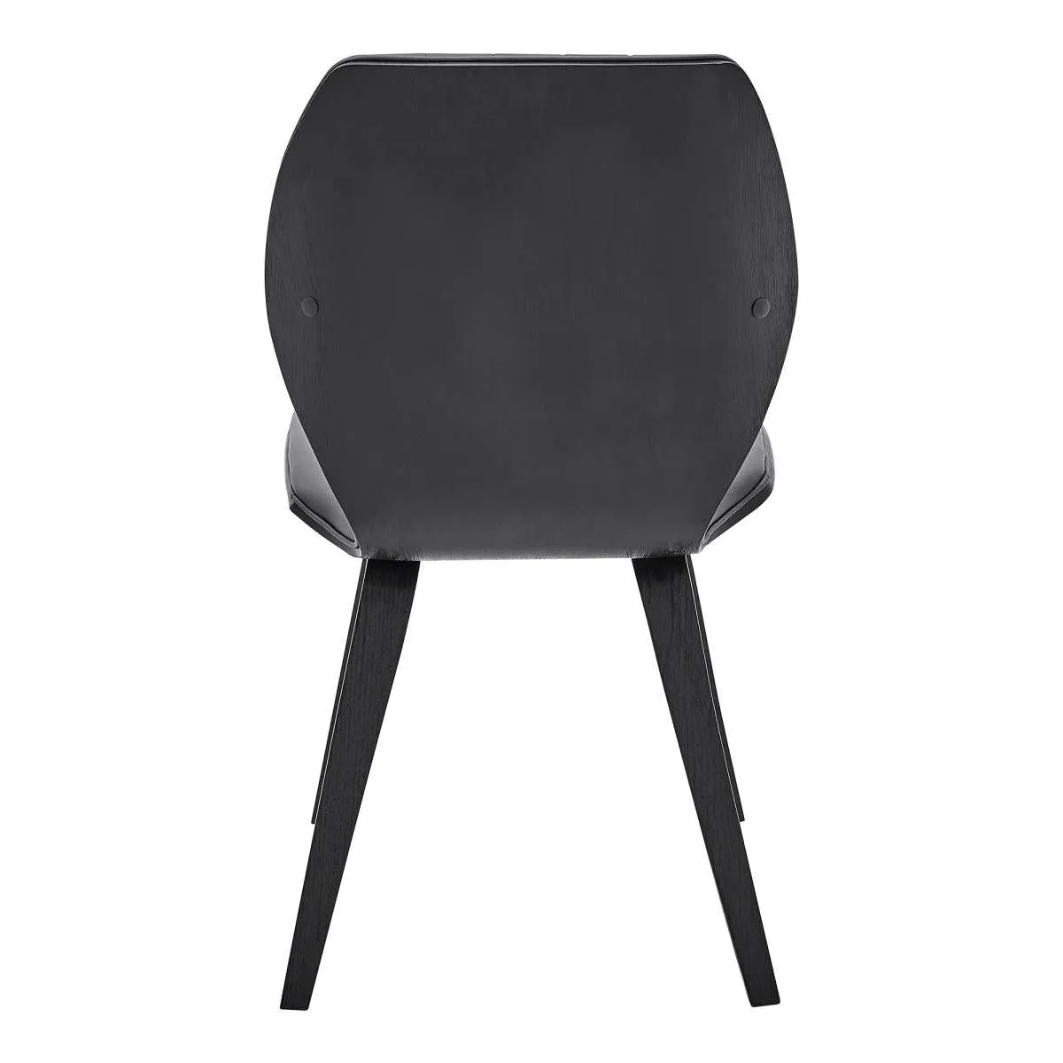 Ontario Gray Faux Leather and Black Wood Dining Chairs - Set of 2 By Armen Living