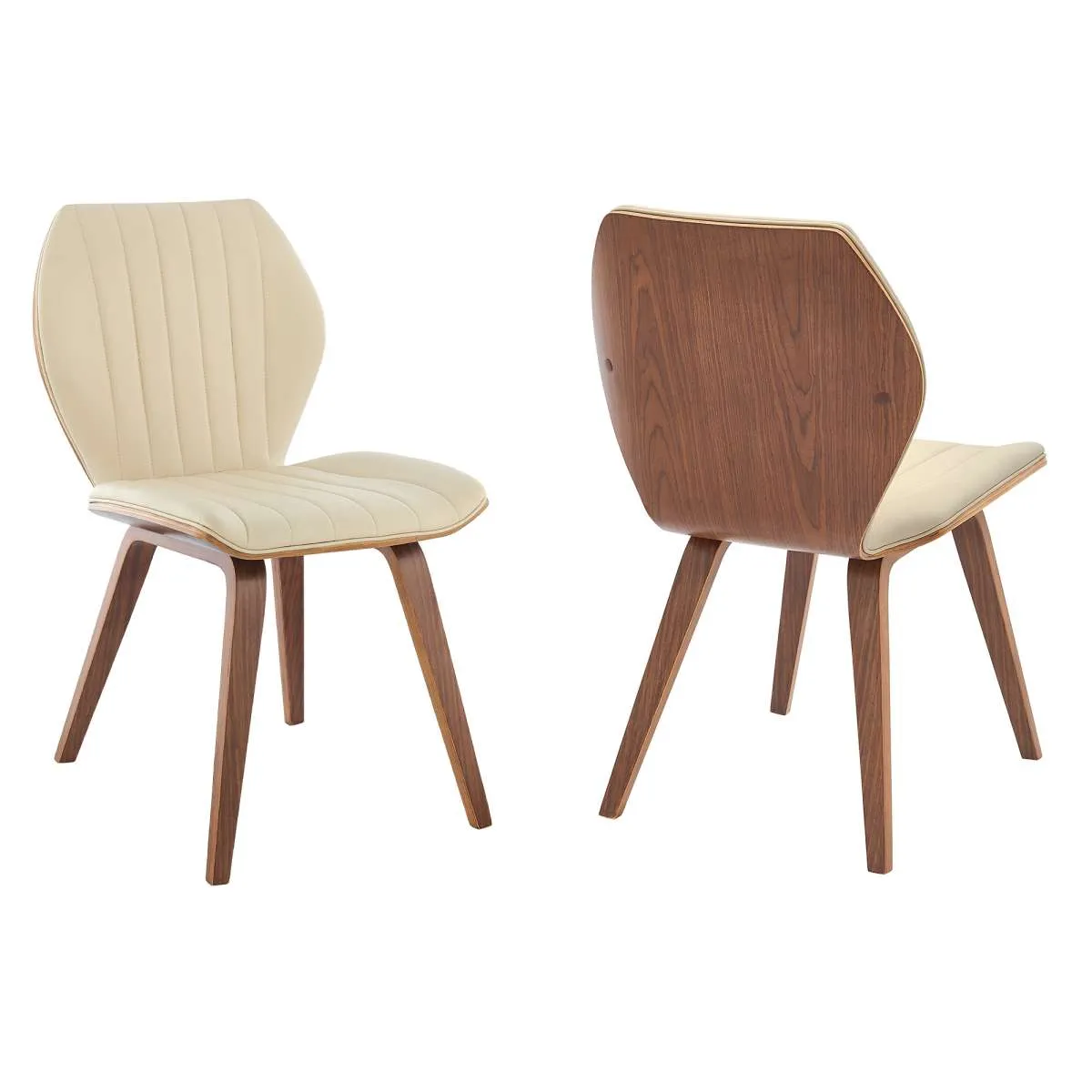 Ontario Gray Faux Leather and Black Wood Dining Chairs - Set of 2 By Armen Living