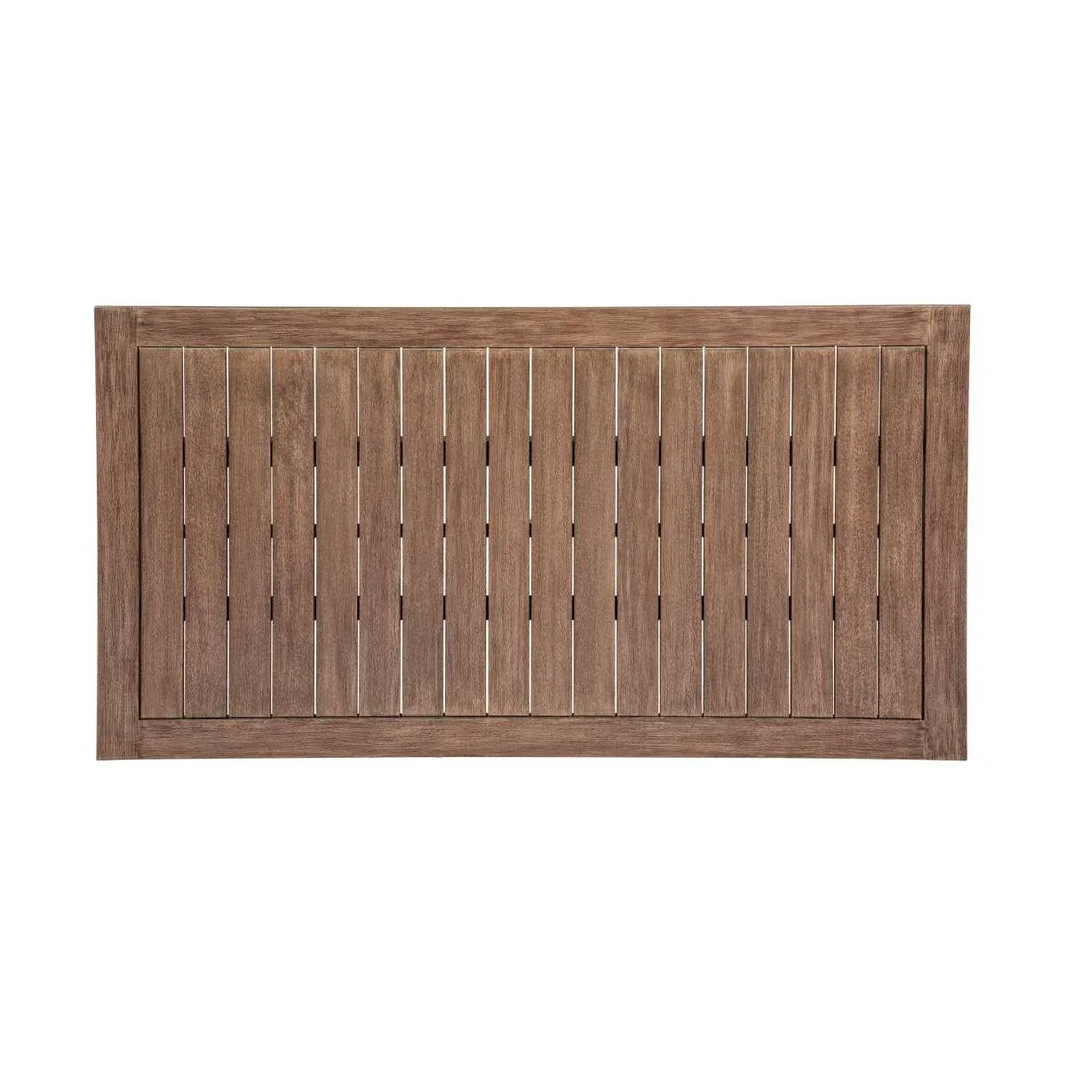 Orbit Outdoor Patio Dining Table in Weathered Eucalyptus Wood By Armen Living
