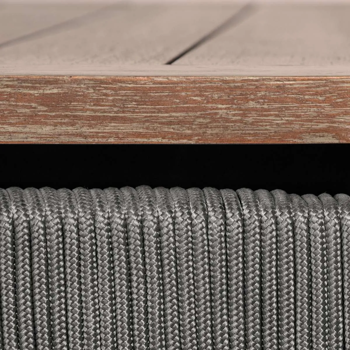 Orbit Outdoor Patio Dining Table in Weathered Eucalyptus Wood By Armen Living