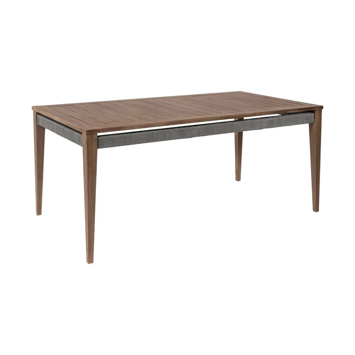 Orbit Outdoor Patio Dining Table in Weathered Eucalyptus Wood By Armen Living