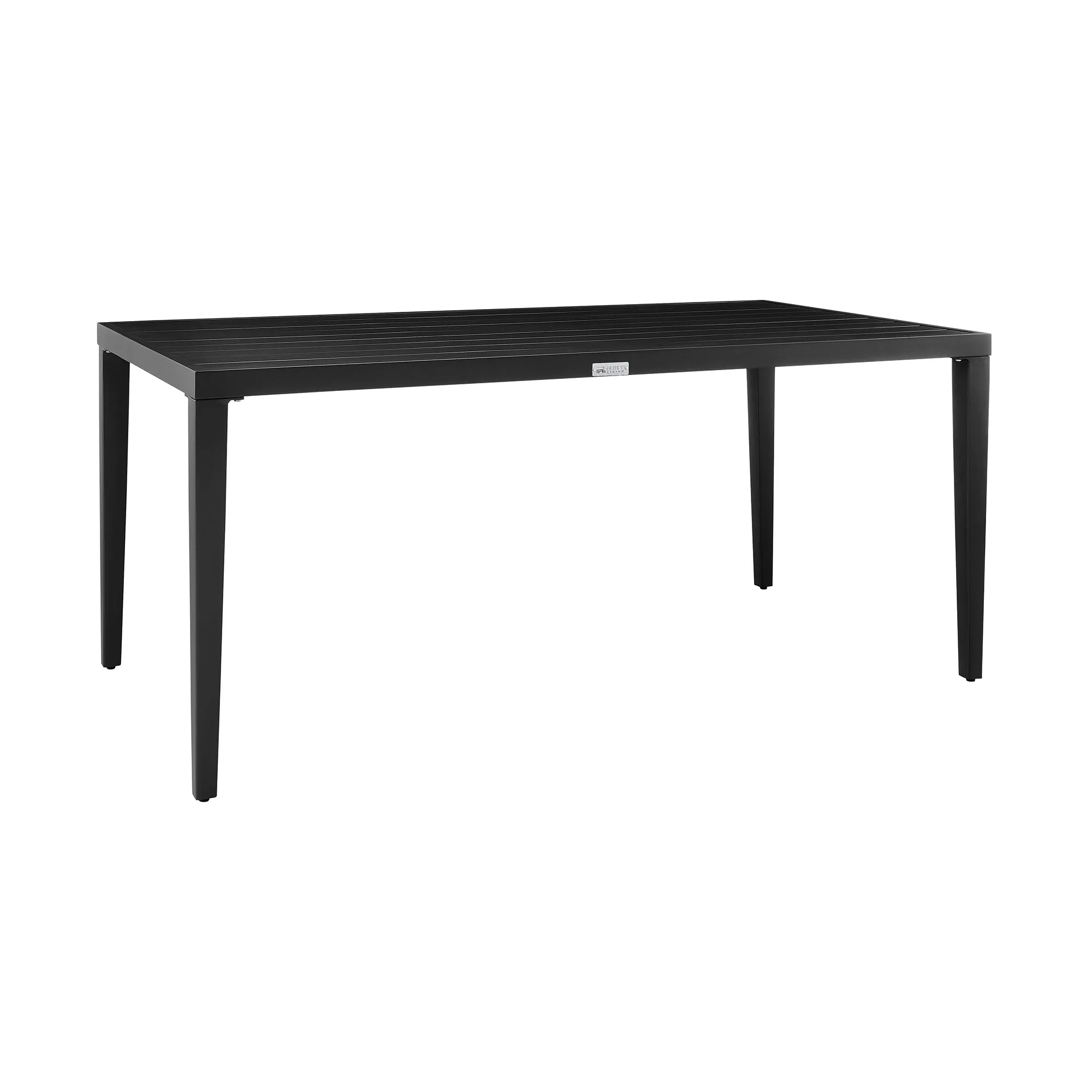 Palma Outdoor Patio 5-Piece Dining Table Set in Aluminum and Wicker with Gray Cushions By Armen Living