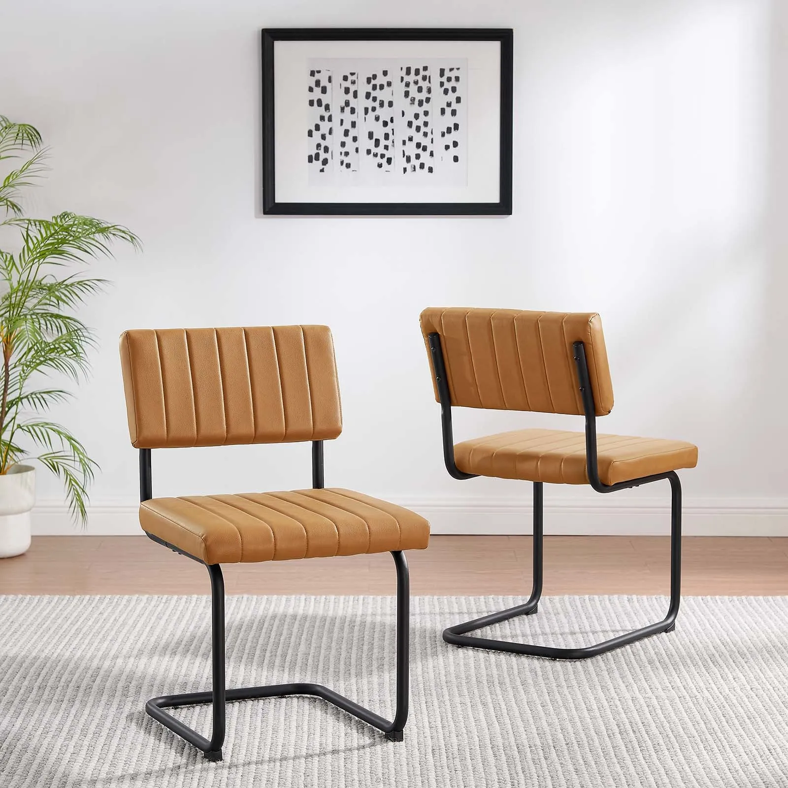 Parity Vegan Leather Dining Side Chairs - Set of 2 By Modway - EEI-6470