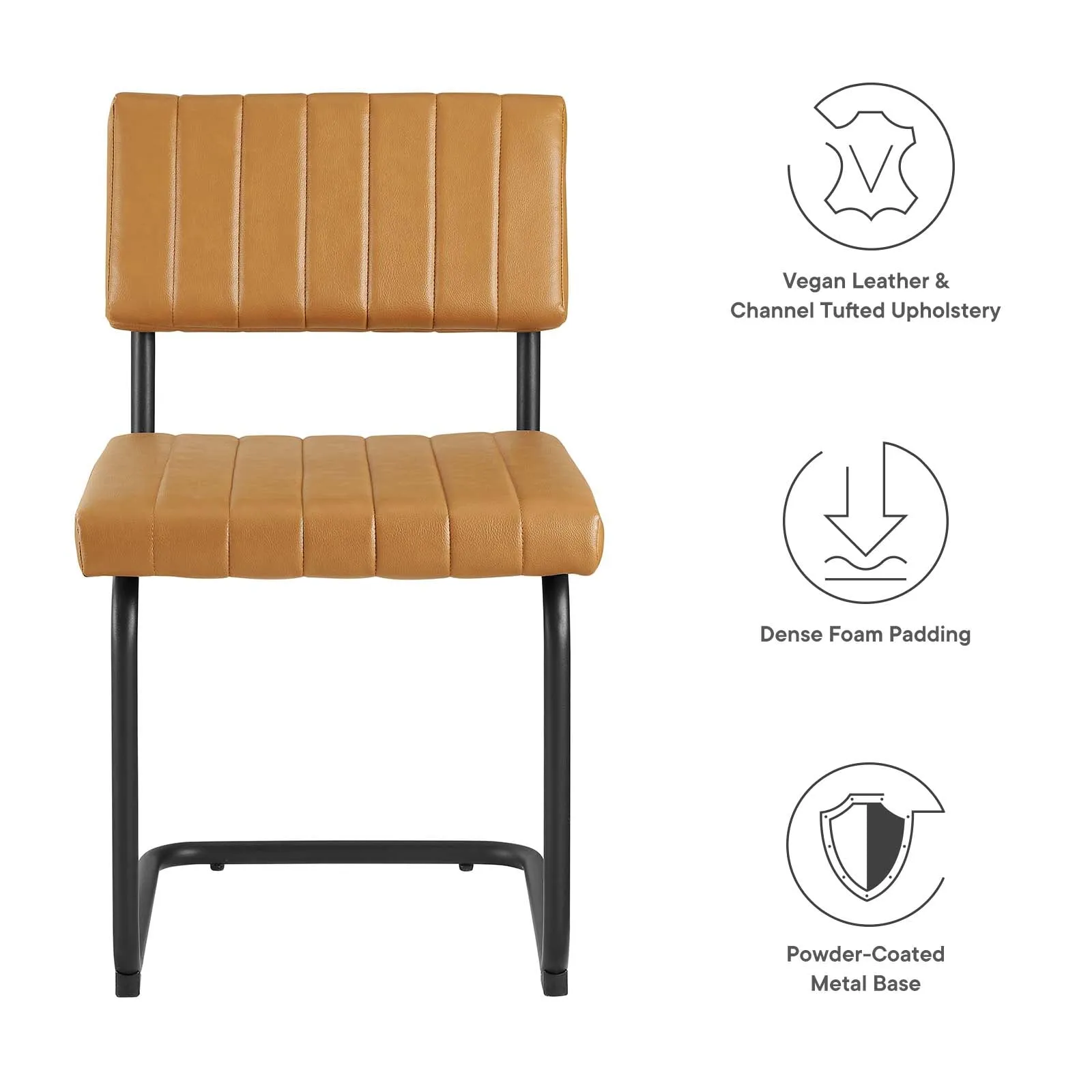 Parity Vegan Leather Dining Side Chairs - Set of 2 By Modway - EEI-6470