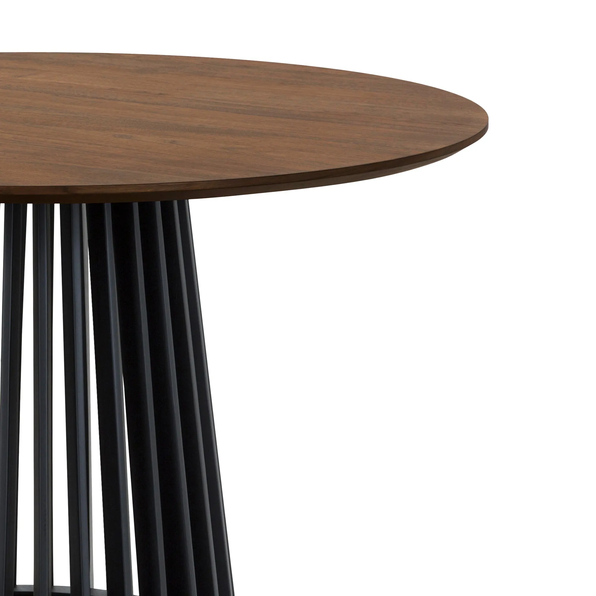 Pasadena 47" Wood Round Dining Table in Black Oak Finish By Armen Living