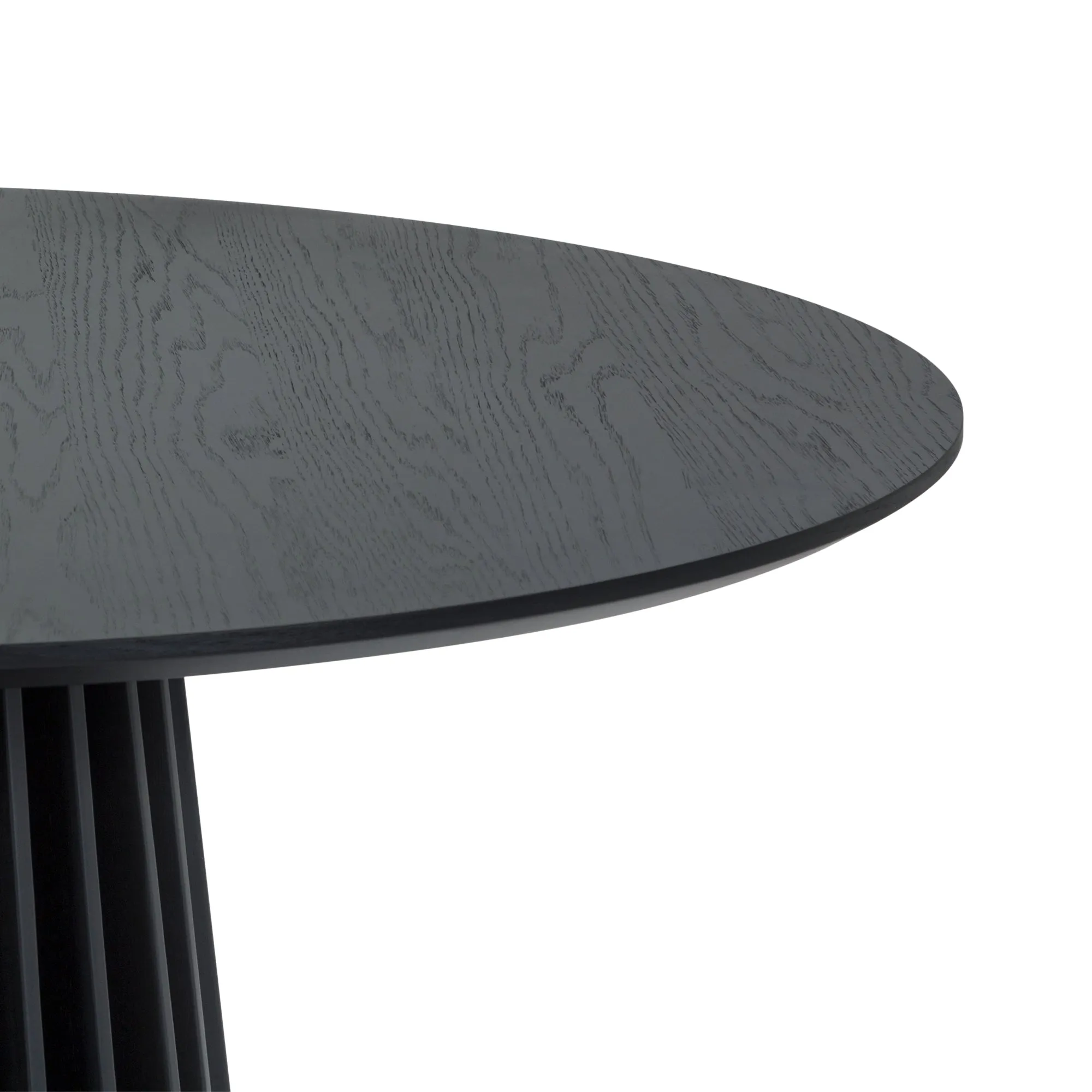 Pasadena 47" Wood Round Dining Table in Black Oak Finish By Armen Living