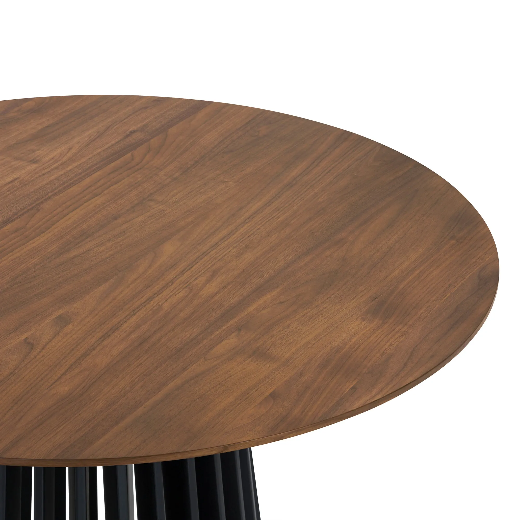Pasadena 47" Wood Round Dining Table in Black Oak Finish By Armen Living