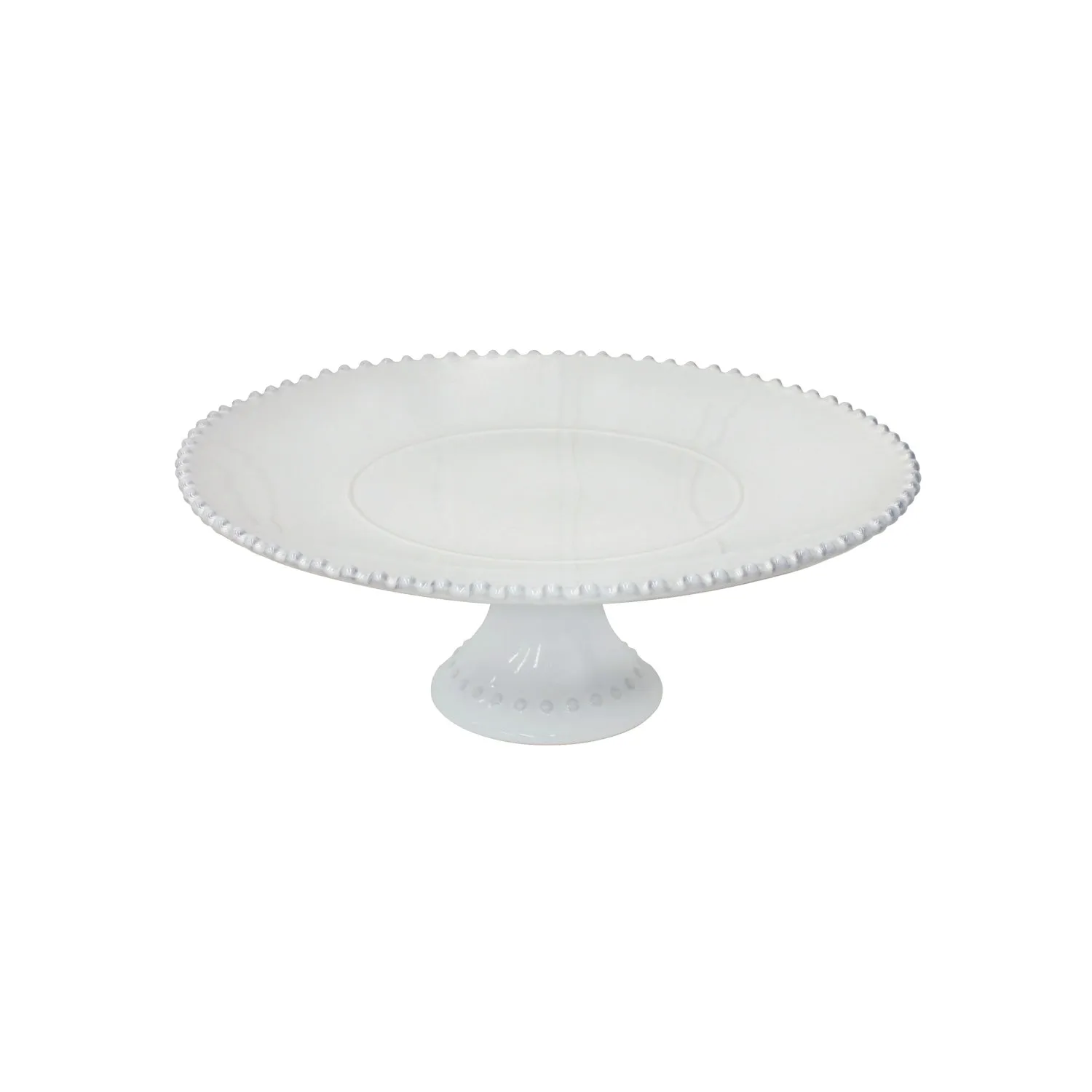 Pearl White Large Footed Cake Plate
