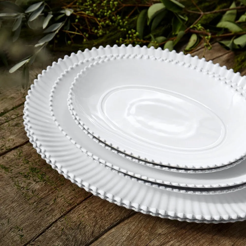 Pearl White Large Oval Platter