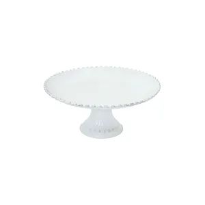 Pearl White Medium Footed Plate