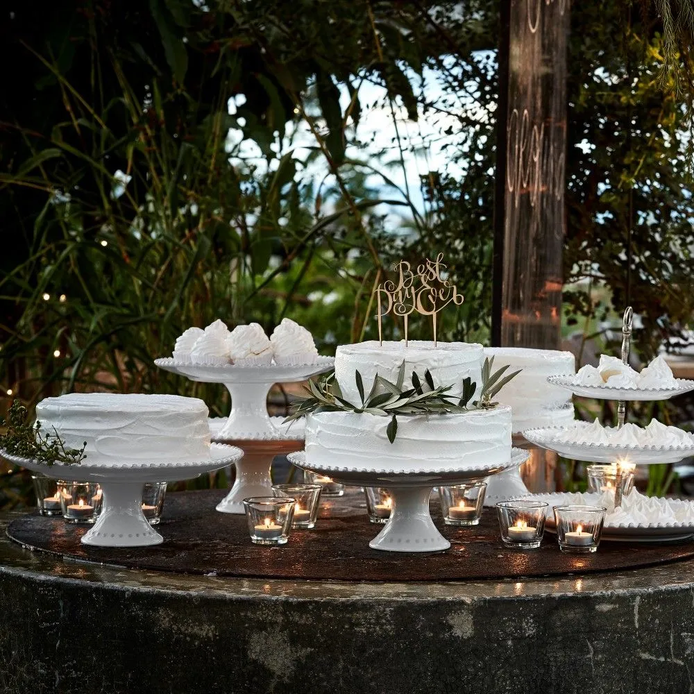Pearl White Medium Footed Plate