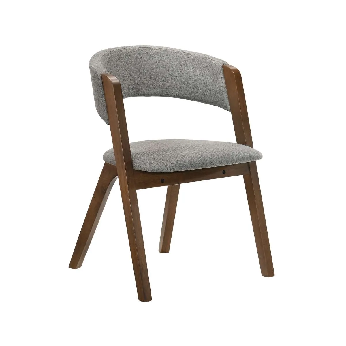 Rowan Gray Upholstered Dining Chairs in Walnut Finish - Set of 2 By Armen Living