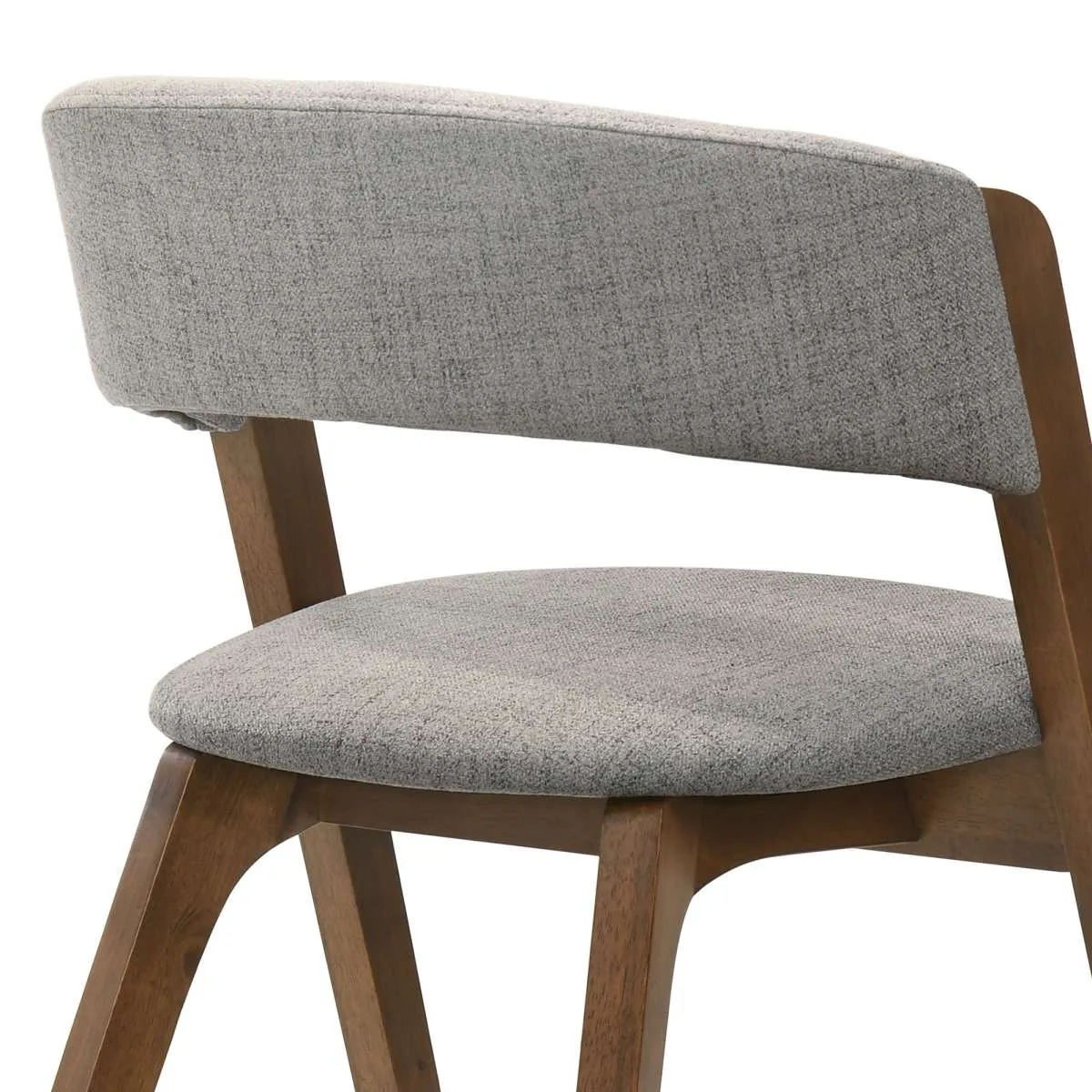Rowan Gray Upholstered Dining Chairs in Walnut Finish - Set of 2 By Armen Living