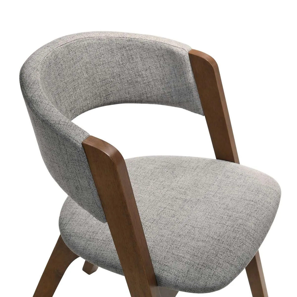 Rowan Gray Upholstered Dining Chairs in Walnut Finish - Set of 2 By Armen Living