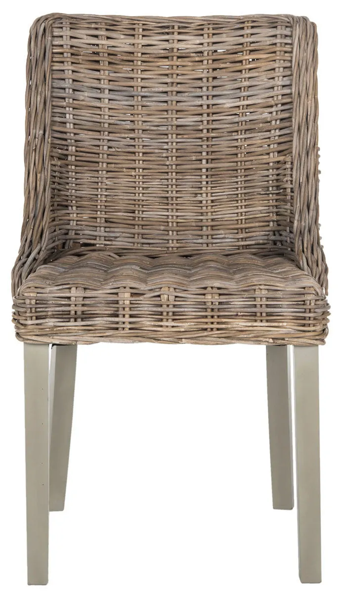 Safavieh Caprice Wicker Dining Chair With Leather Handle