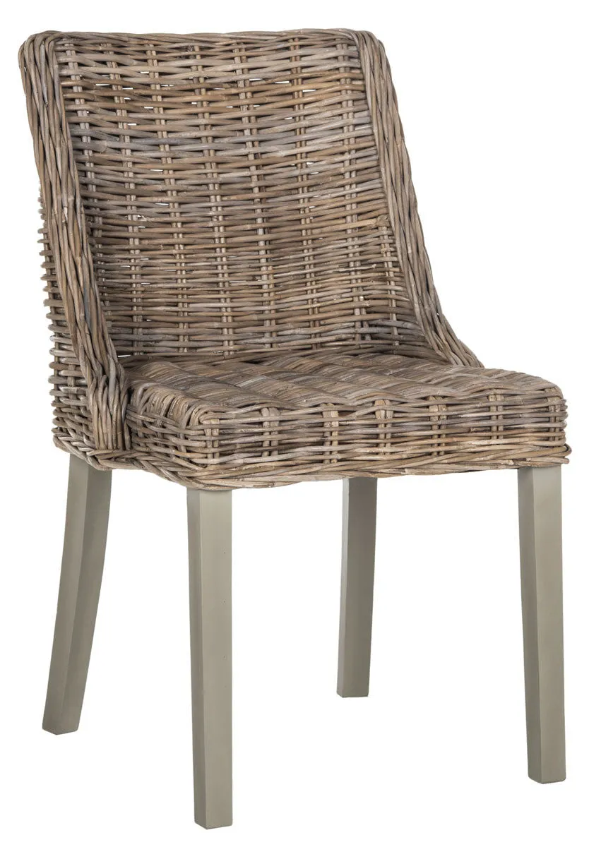 Safavieh Caprice Wicker Dining Chair With Leather Handle