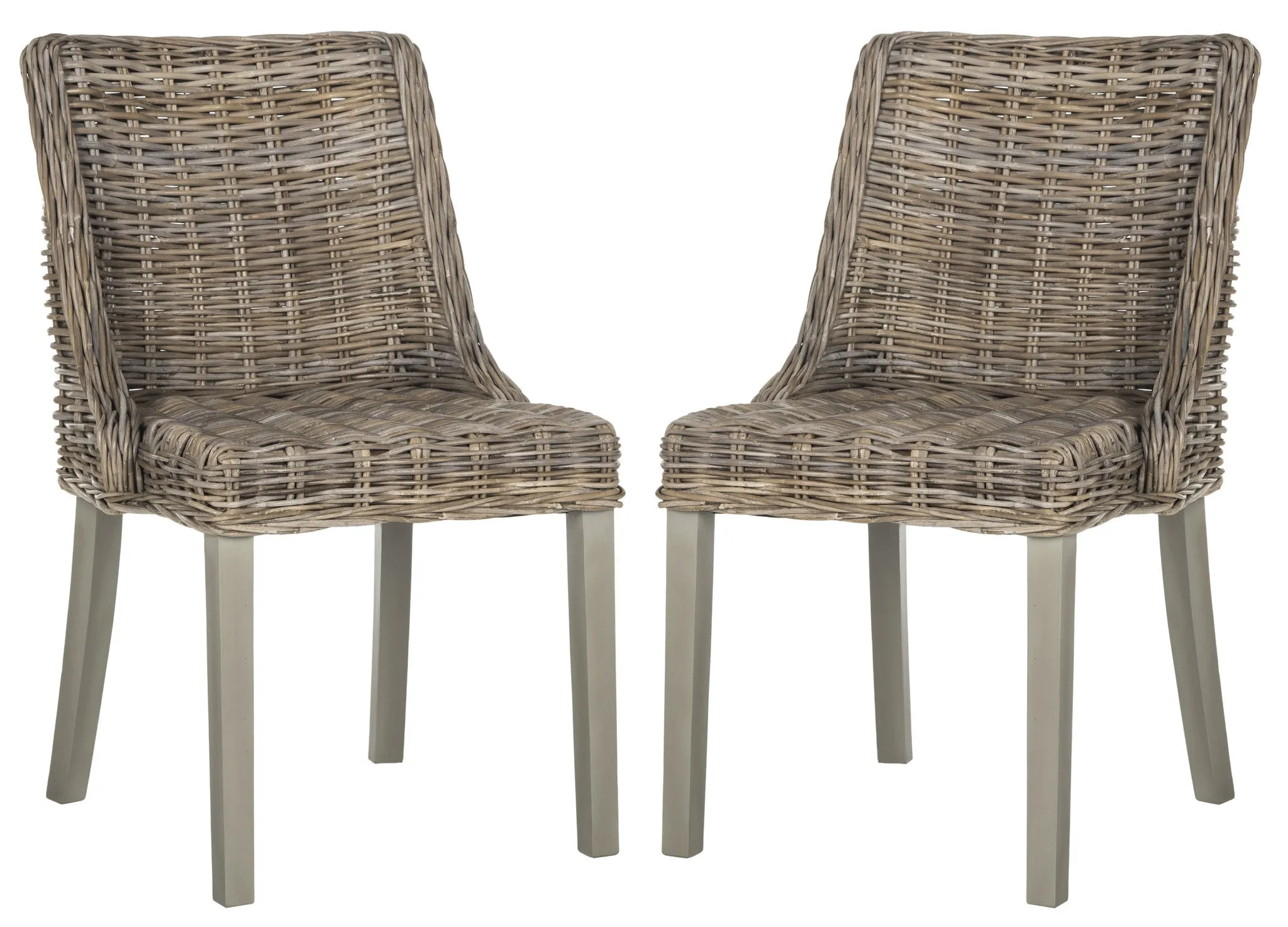 Safavieh Caprice Wicker Dining Chair With Leather Handle