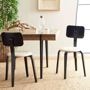 Safavieh Jo Upholstered Stackable Dining Chair Set Of 2 - Black