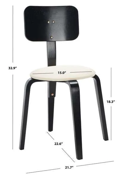 Safavieh Jo Upholstered Stackable Dining Chair Set Of 2 - Black
