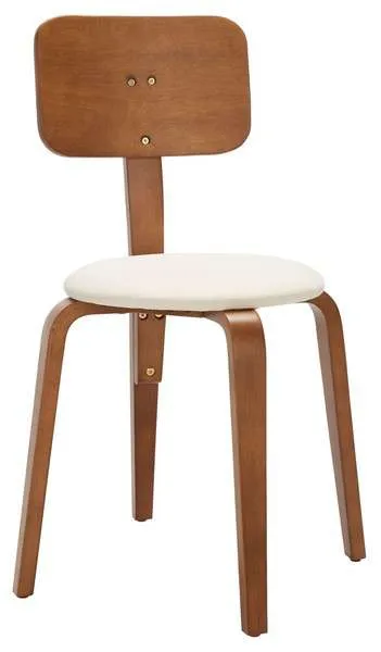 Safavieh Jo Upholstered Stackable Dining Chair Set Of 2 - Walnut