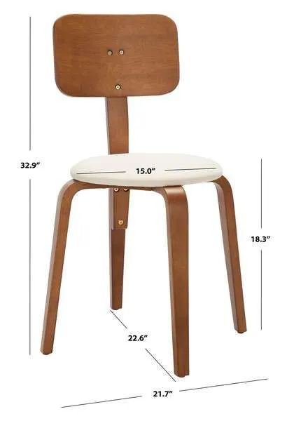 Safavieh Jo Upholstered Stackable Dining Chair Set Of 2 - Walnut