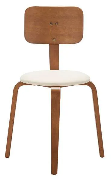 Safavieh Jo Upholstered Stackable Dining Chair Set Of 2 - Walnut