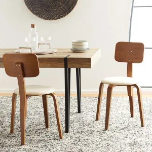 Safavieh Jo Upholstered Stackable Dining Chair Set Of 2 - Walnut