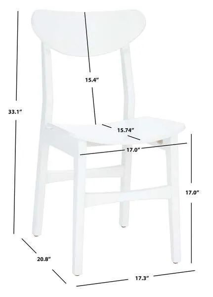 Safavieh Lucca Retro Dining Chair Set Of 2 - White
