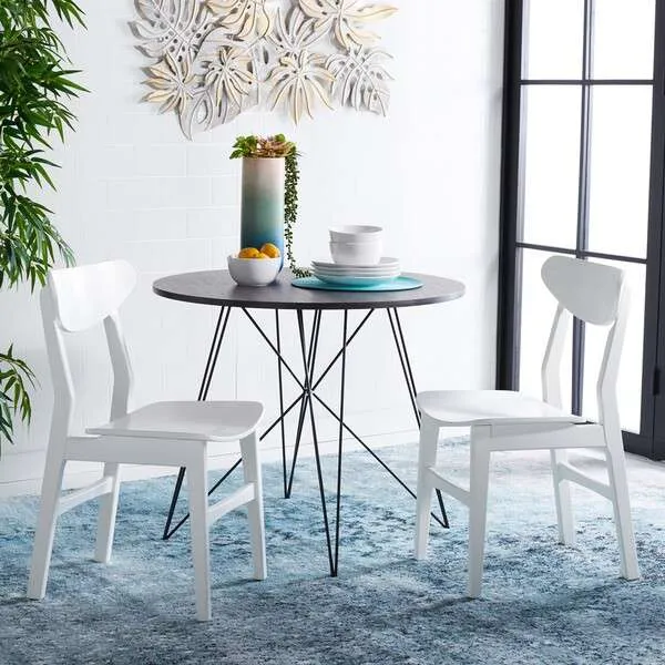 Safavieh Lucca Retro Dining Chair Set Of 2 - White